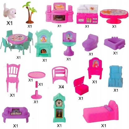 Accesorii și mobilier miniatural pentru căsuța de păpuși WOOPIE Villa Sogno.