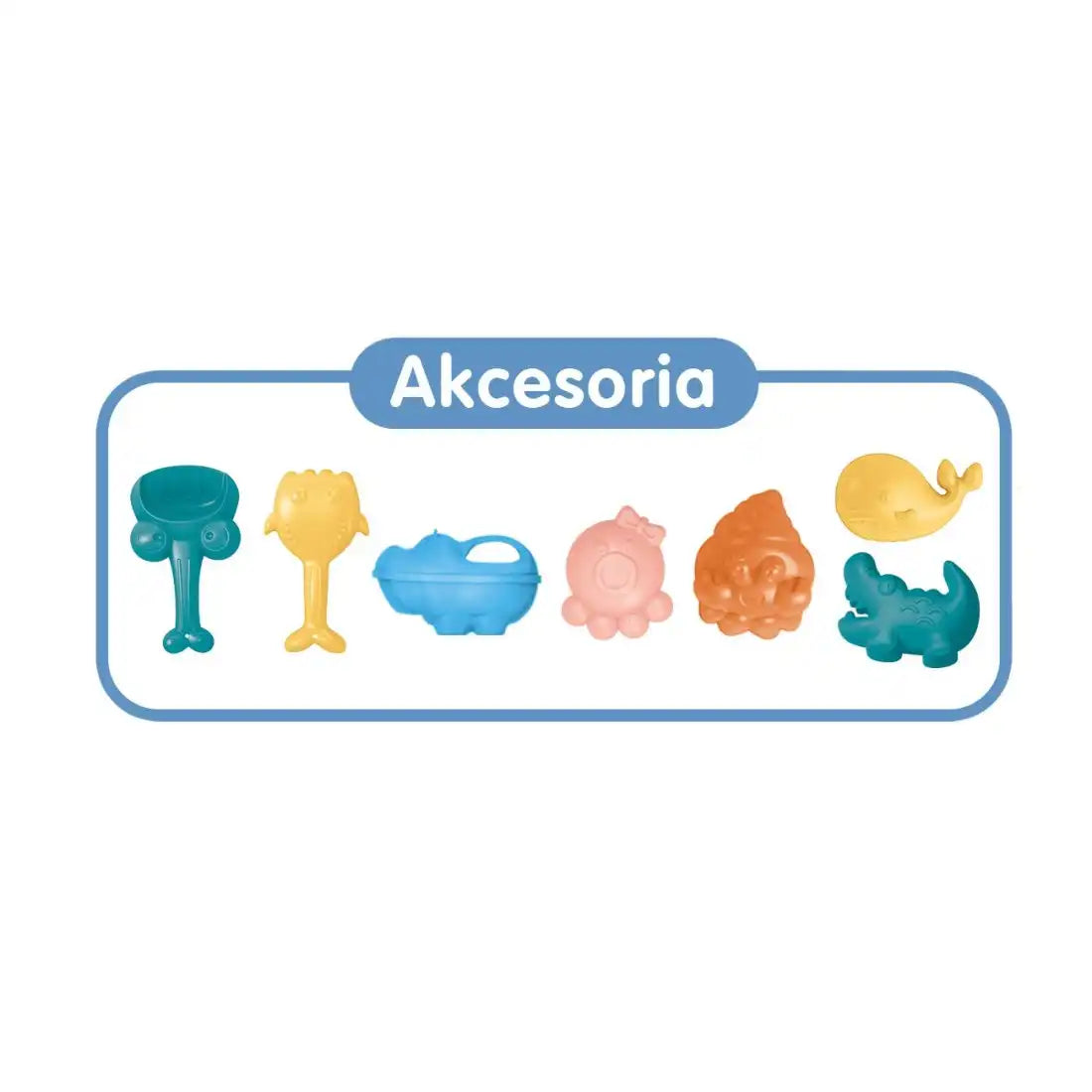Accesorii pentru setul de nisip Woopie Valiză Văcuță, cu cupă, forme și unelte colorate.