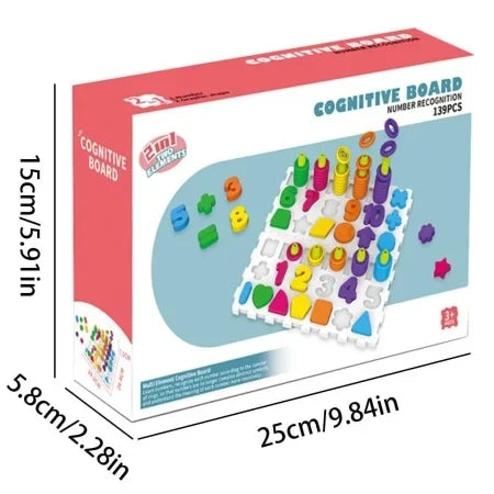 Ambalaj tabla cognitiva Woopie 2 in 1, Number Recognition, joc educativ cu 139 piese.