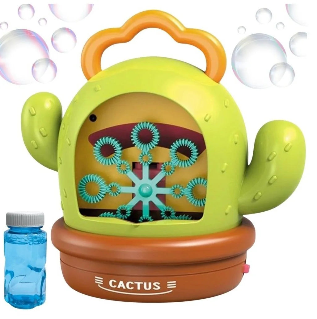 Aparat baloane de săpun Woopie Cactus Bubble cu sticluță de lichid inclusă.