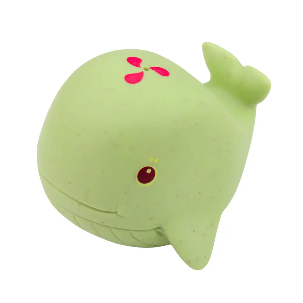 Balenă verde Lean Toys din cauciuc moale, figurină marină pentru joaca la baie.