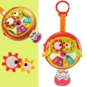 Colaj miniatură cu bufnița interactivă Lean Toys, ochi mobili, agățătoare și coadă textilă.