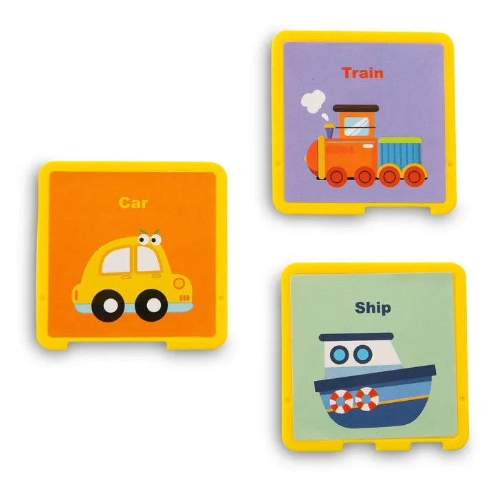 Carduri educative cu mașină, tren și vapor pentru consola interactivă Huanger.