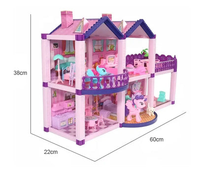 Căsuță WOOPIE Pony Fantasy Villa cu dimensiuni aproximative 60 x 22 x 38 cm.