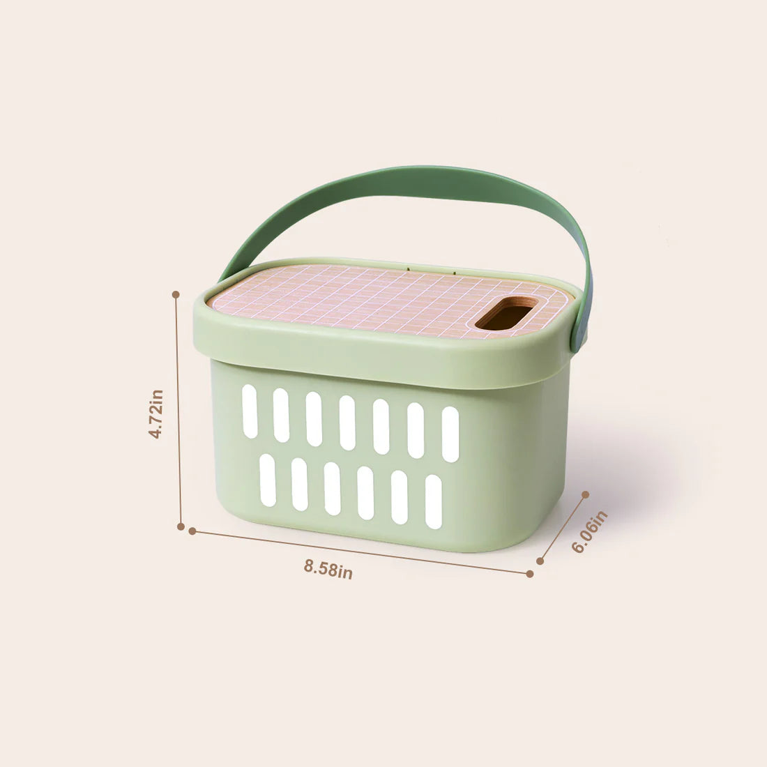 Infografic cu dimensiunile coșului Tooky Toy TJ537N pentru setul de alimente de tăiat.