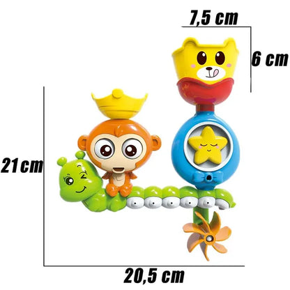 Dimensiuni pentru cupa galbenă inclusă în setul Lean Toys Happy Bath Time.