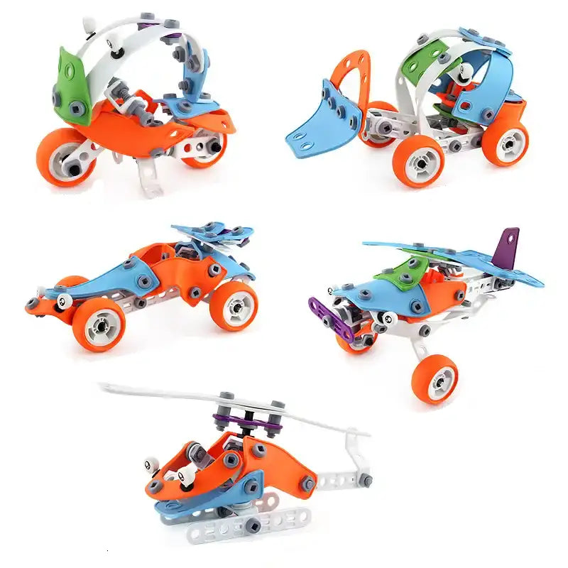 Infografic cu dimensiunile aproximative ale celor 5 modele Woopie Build & Play.
