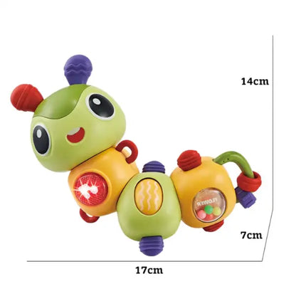 Grafic cu dimensiunile omizii senzoriale Lean Toys, aproximativ 17 x 14 x 7 cm.