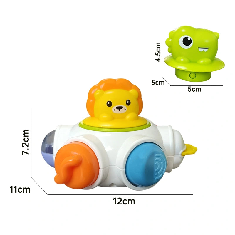 Dimensiuni pentru jucăria senzorială Woopie Busy Ball: 12 x 11 x 7,2 cm.