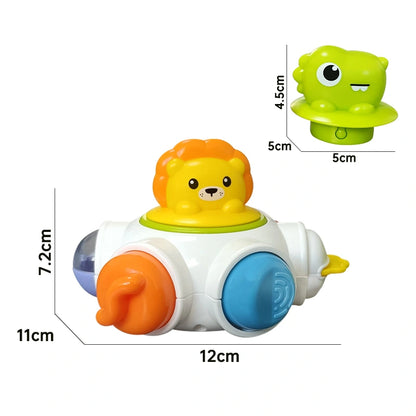 Dimensiuni pentru jucăria senzorială Woopie Busy Ball: 12 x 11 x 7,2 cm.