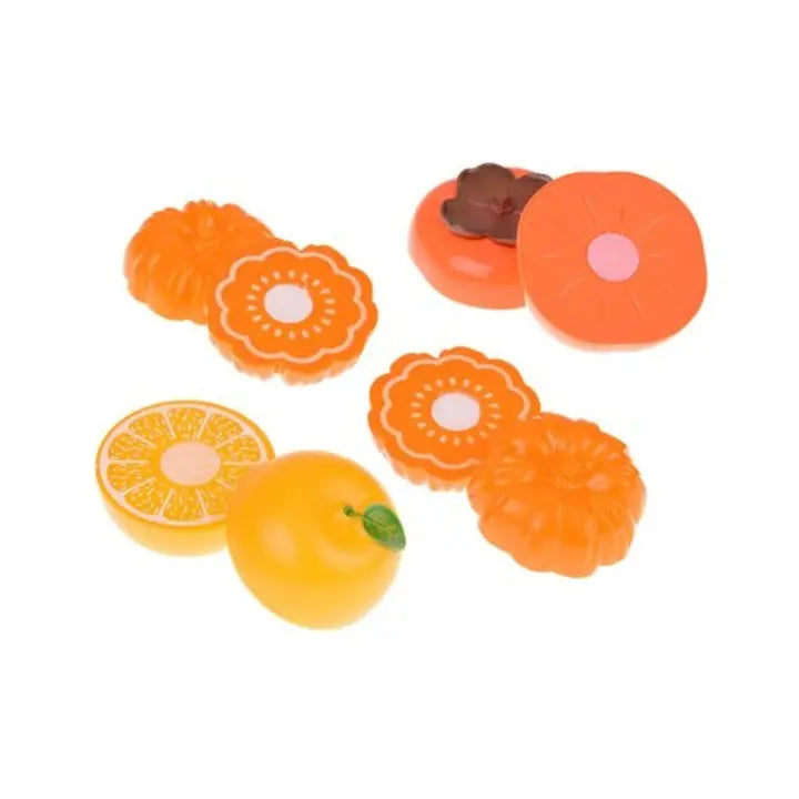 Piese portocalii Lean Toys care se pot desface, pentru exerciții de motricitate fină.