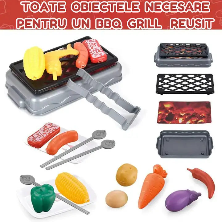 Infografic în română cu plita de inducție Woopie Happy Kitchen, lumini, sunete și baterii