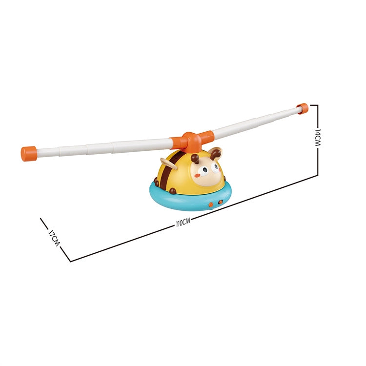 Dimensiuni produs Woopie Albinuță, cu bară de aproximativ 110 cm și înălțime de 14 cm.