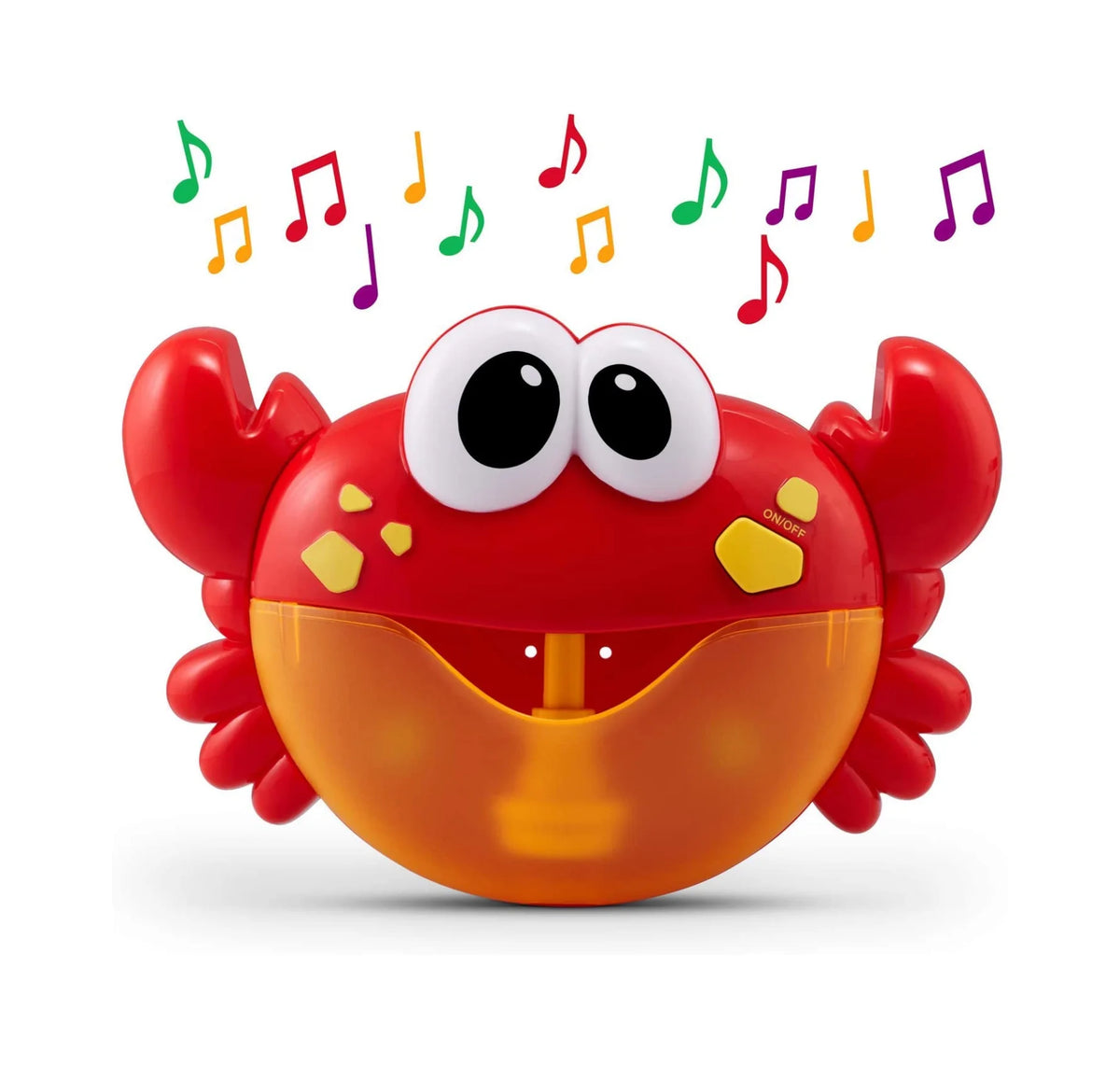Crab de baie Woopie Bubble Crab cu note muzicale colorate, pentru joacă cu melodii și spumă.