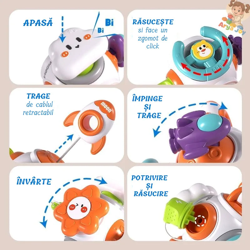 Jucărie cu rotator soare pentru mânuțe curioase