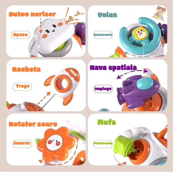 Baby Space Woopie cu norișor de apăsat și sunete click