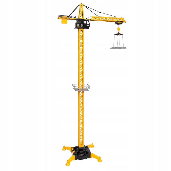 Macara turn RC Lean Toys prezentată pe toată înălțimea, cu bază stabilă și braț de lucru pentru ridicare.