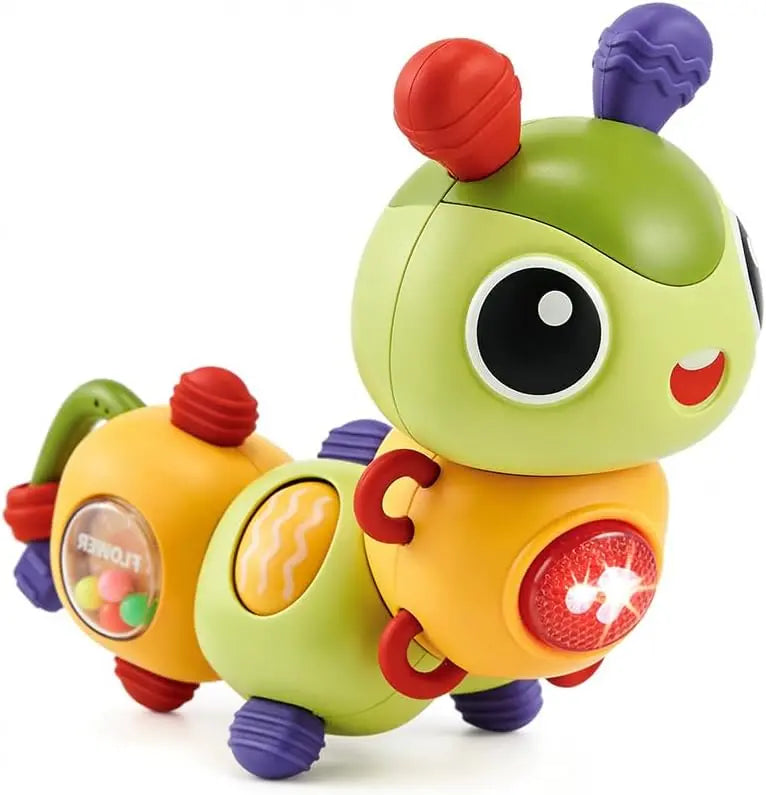 Close-up cu omida interactivă Lean Toys, lumini LED, antene texturate și buton muzical.