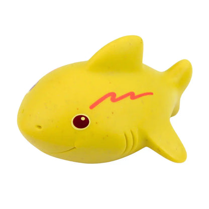 Rechin galben din cauciuc moale Lean Toys, figurină de baie pentru bebeluși.