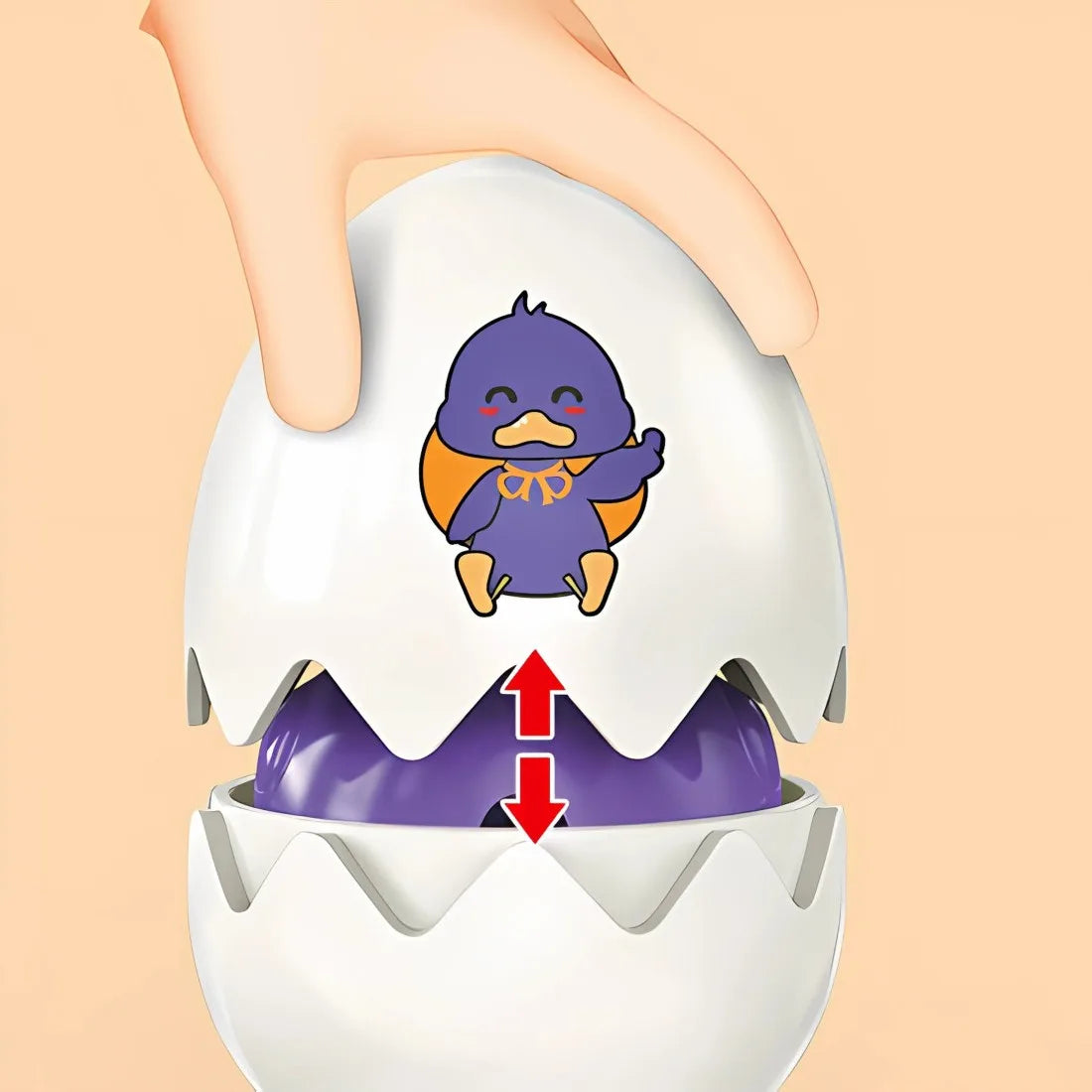Set Woopie Fun Chicks Eggs cu ambalaj, ouă cu puișori și detaliu de apăsare pentru sunet.